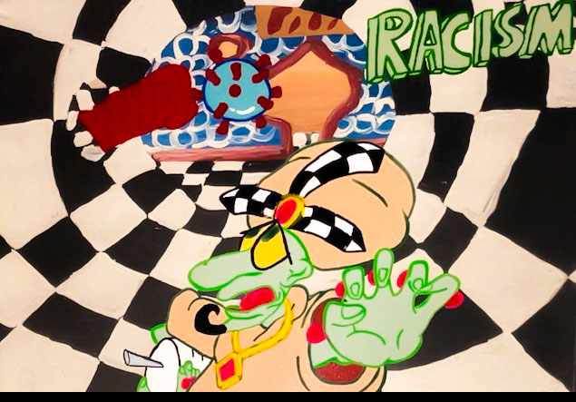 An abstract artwork, inspired by a Cel drawing in the style of animator Richard Williams.
