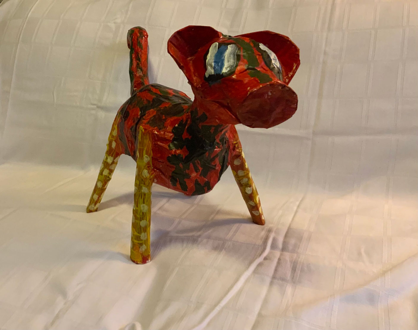 A child's sculpture of a "Tioyote": part tiger, part coyote. 